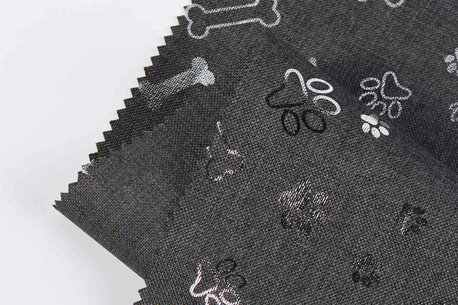 PU gecoat 600d 68t kation met zilveren print