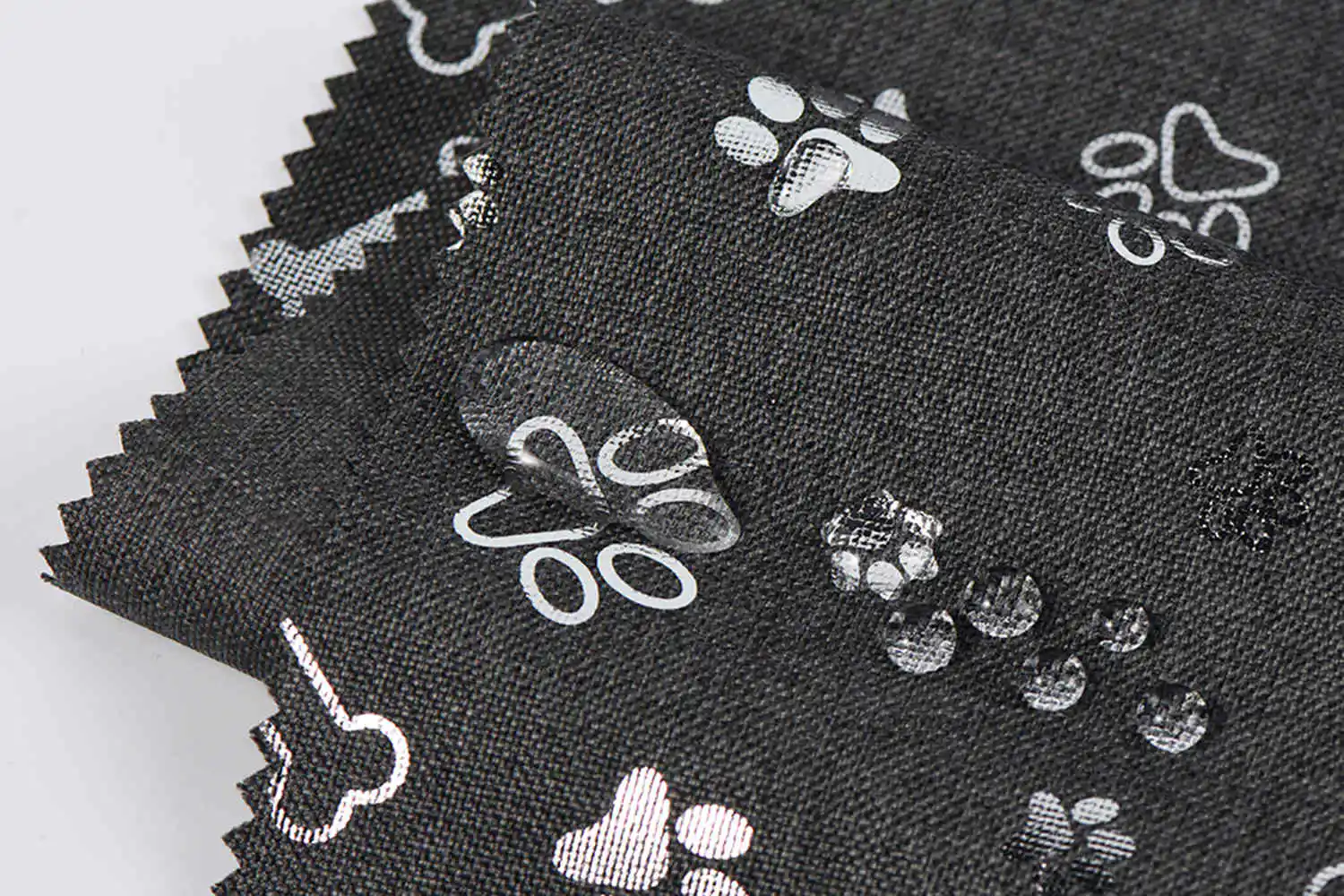 PU gecoat 600d 68t kation met zilveren print